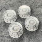4x White Guitar Knobs 18 Spines Top Hat Volume Tone Speed Control Knob for Electric Guitar Parts