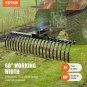 Tow Behind Landscape Rake, 60" Tow Dethatcher with 21 Steel Coil Tines, Lawn De