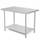 30 x 48 Inch Stainless Steel Table Commercial Kitchen Worktable - Color: Silver 30 x 48 Inch Stainless Steel Table Commercial Kitchen Worktable - Color: Silver