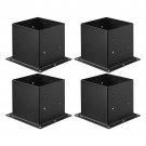 4x4 Post Base 4 Pcs, Inner Size 3.6x3.6 inch / 92x92 mm Post Brackets, Heavy Du