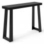 Solid Rubber Wood Console Table 43inch Narrow Entryway Table with Thick Tabletop