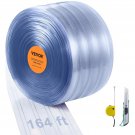 Strip Curtain, 164' Length, 8" Width, 0.08" Thickness, Clear Ribbed Plastic Doo Strip Curtain, 164' Length, 8" Width, 0.08" Thickness, Clear Ribbed Plastic Doo