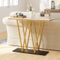 Gold Entryway Table 40 Inch Modern Console Table with Faux Marble Table and Meta