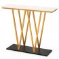 Gold Entryway Table 40 Inch Modern Console Table with Faux Marble Table and Meta