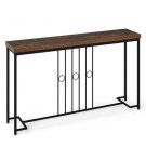 55" Industrial Console Table with H-Shaped Base-Brown - Color: Brown