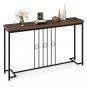 55" Industrial Console Table with H-Shaped Base-Brown - Color: Brown