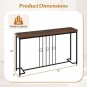 55" Industrial Console Table with H-Shaped Base-Brown - Color: Brown