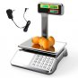 88lb Price Computing Scale with Pole Dual LCD Display Digital Commercial Food Sc