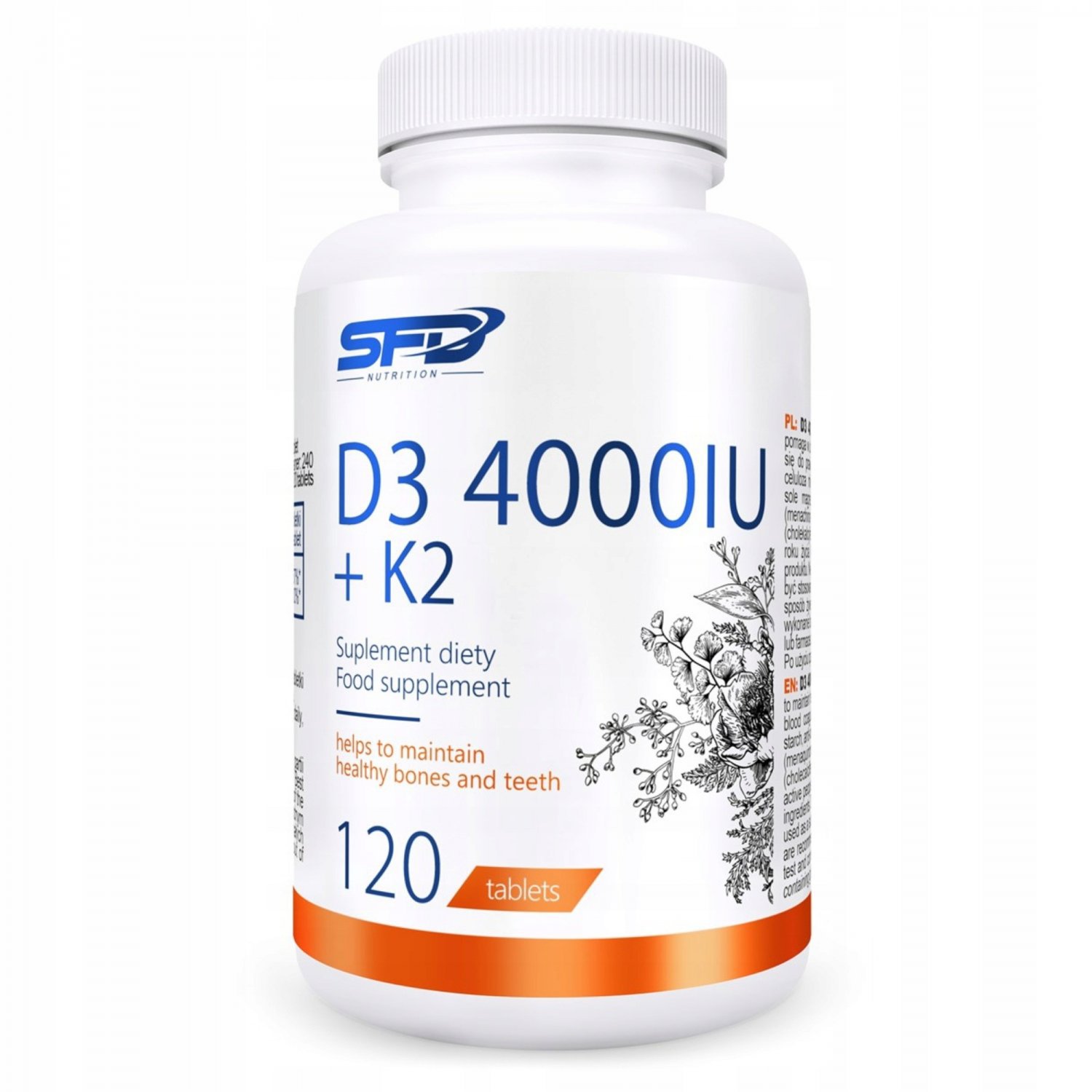 SFD VITAMIN D3 4000 + K2 MK-7 120TAB IMMUNITY BONE FATIGUE TEETH JOINTS
