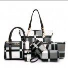6-Piece Women's Bag Set - PU Tote, Plaid Purse, Satchel Shoulder Bag 6-Piece Women's Bag Set - PU Tote, Plaid Purse, Satchel Shoulder Bag