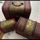3pcs Vintage Wooden Treasure Chest,