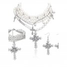 BRAND NEW Chunky Y2k Gothic Pearl Necklace and Earrings Bracelet for Women BRAND NEW Chunky Y2k Gothic Pearl Necklace and Earrings Bracelet for Women