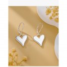 Sterling Silver Heart Drop Earrings - Silver Sterling Silver Heart Drop Earrings - Silver
