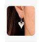 Sterling Silver Heart Drop Earrings - Silver