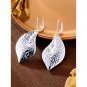 BRAND NEW Sterling Silver Hammered Leaf Dangle Earrings Hypoallergenic
