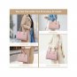 Pink Patterned Women's Satchel Handbag Set