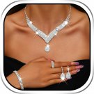 Bridal Wedding Jewelry Set Silver Rhinestone NOT DAMAGED OR BROKEN Bridal Wedding Jewelry Set Silver Rhinestone NOT DAMAGED OR BROKEN