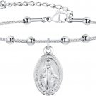 Silver Italian Rosary Cross Bracelet for Women, Adjustable NOT BROKEN Silver Italian Rosary Cross Bracelet for Women, Adjustable NOT BROKEN
