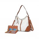 NEW White and Brown Two-Tone Shoulder Bag with Wallet NEW White and Brown Two-Tone Shoulder Bag with Wallet