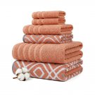 Plush Coral Cotton Towel Set - 6 Piece Plush Coral Cotton Towel Set - 6 Piece