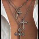 Gothic Layered Cross Necklace Set NOT BROKEN NOT DAMAGED