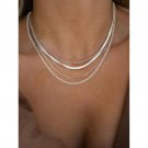 Silver Layered Necklace Set - Silver Multi-Strand Silver Layered Necklace Set - Silver Multi-Strand