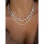 Silver Layered Necklace Set - Silver Multi-Strand