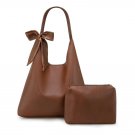 Brown Leather Hobo Tote with Pouch - Women Bags Brown Leather Hobo Tote with Pouch - Women Bags