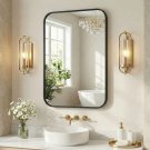 Wall Mirror With Rectangular Metal Frame NOT DAMAGED OR BROKEN Wall Mirror With Rectangular Metal Frame NOT DAMAGED OR BROKEN