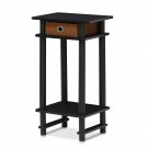 Tall End Table with Bin, Espresso/Brown NOT DAMAGED/NOT BROKEN