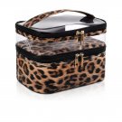 Leopard Print Clear Top Double Zip Cosmetic Train Case Leopard Print Clear Top Double Zip Cosmetic Train Case