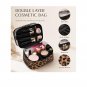 Leopard Print Clear Top Double Zip Cosmetic Train Case