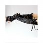 Black Lace Fingerless Opera Gloves with Ribbon Lacing