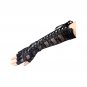 Black Lace Fingerless Opera Gloves with Ribbon Lacing