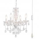 Plug in Crystal Ceramic White Chandelier Plug in Crystal Ceramic White Chandelier