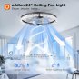 Ceiling Fans with Lights and Remote, 24'' Low Profile Flush Mount Ceiling Fan