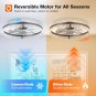 Ceiling Fans with Lights and Remote, 24'' Low Profile Flush Mount Ceiling Fan