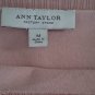 Ann Taylor Silk Blend Knit Sweater Womens Medium Pink Boatneck Button Cuff