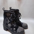Blackcraft Cult Women's Rose Embroidered Studded Platform Combat Boots Size 7.5