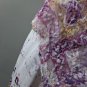Studio Works Lace Layered Keyhole Blouse Top Large Purple Boho Abstract
