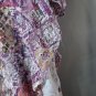 Studio Works Lace Layered Keyhole Blouse Top Large Purple Boho Abstract
