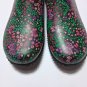 Western Chief Garden Clogs Size 8 Black w/Pink Butterflys Flowers dragonfly's
