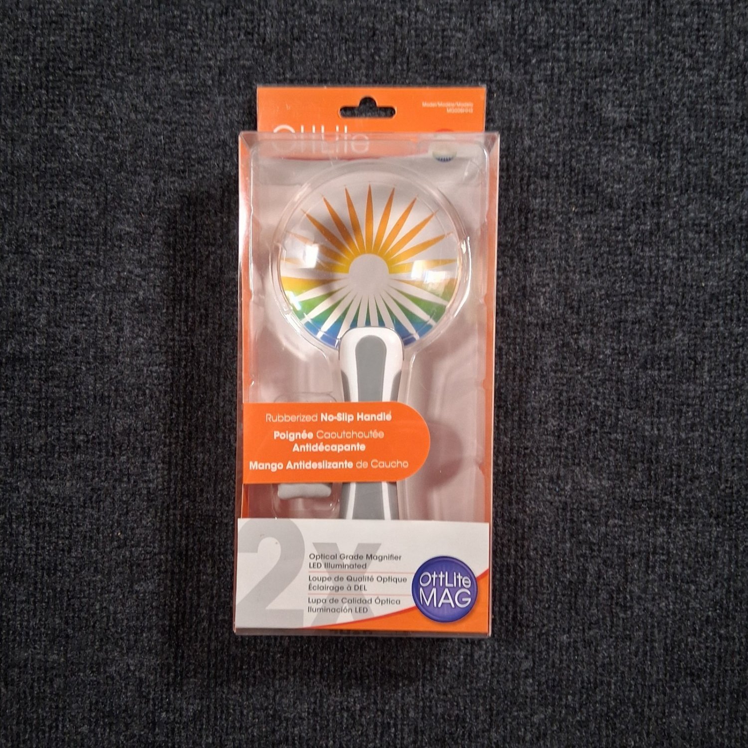 NIB OttLite 3.5 Inch LED Optical Grade Hand-Held 2X Magnifier Cross Stitch Sew
