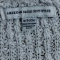 American Eagle Cream Lace Up Back Cardigan Sweater Small Boho Longline Pockets