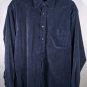 Basic Options Men's Blue Corduroy Long Sleeve Button Up Shirt Size Medium