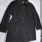 London Fog Wool Blend Size L Black Long Coat Women Stylish Cut Modern