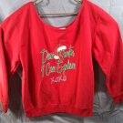 Awkward Styles "Dear Santa I Can Explain XOXO" Red Off-the-Shoulder Sweatshirt