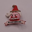 Vintage Unmarked Polymer Christmas Santa Brooch Pin Whimsy Fun