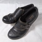 Clarks Collection Ashland Indigo Womens Shoe 7.5M Black Leather Loafer