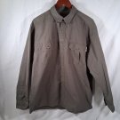 Eddie Bauer Mens L Olive Performance Button Up Utility Shirt Pockets Gorpcore
